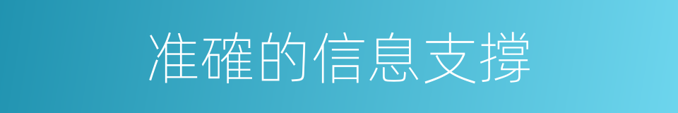 准確的信息支撐的同義詞