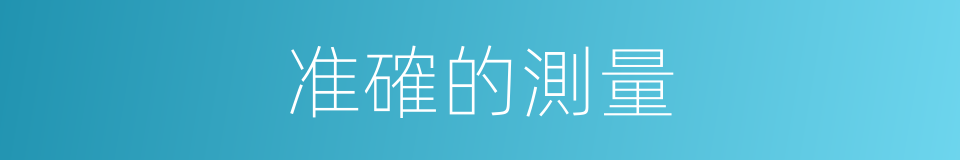 准確的測量的同義詞