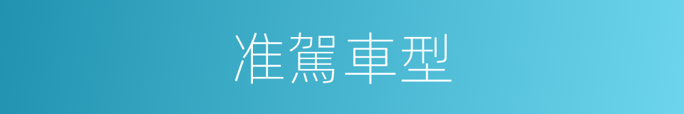 准駕車型的同義詞