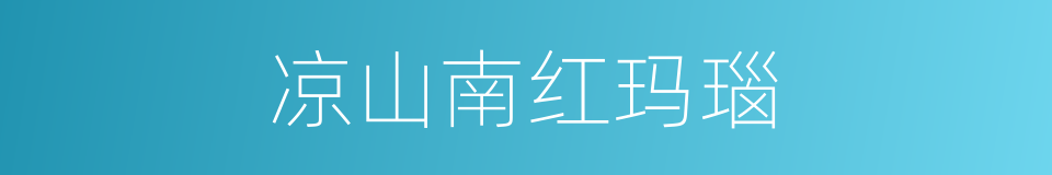 凉山南红玛瑙的同义词