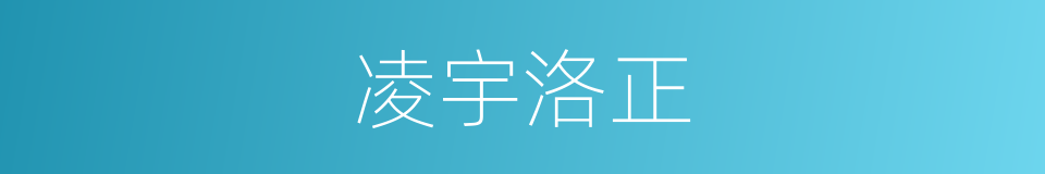 凌宇洛正的同义词