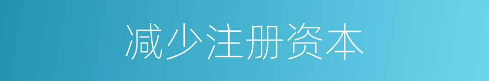 减少注册资本的同义词