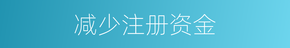 减少注册资金的同义词