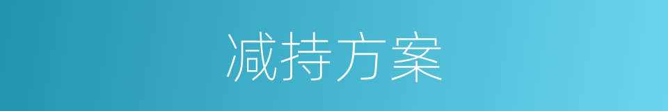 减持方案的同义词