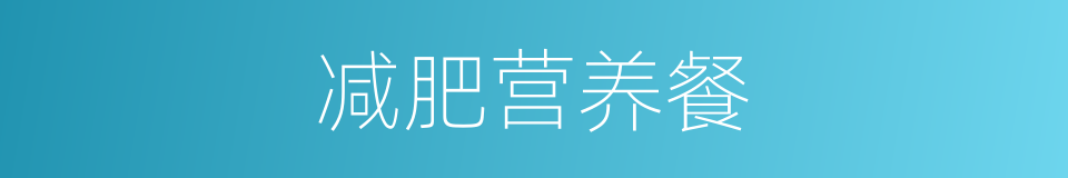 减肥营养餐的同义词