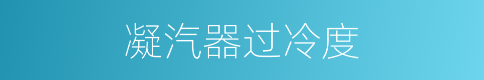 凝汽器过冷度的同义词