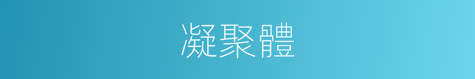 凝聚體的意思