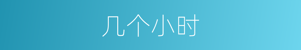 几个小时的同义词