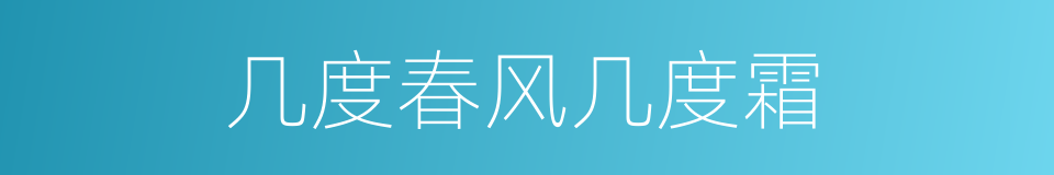 几度春风几度霜的同义词
