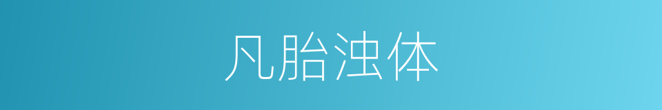 凡胎浊体的意思