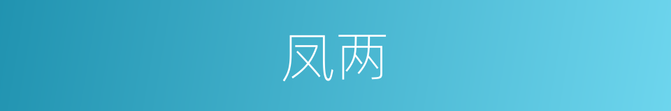 凤两的意思