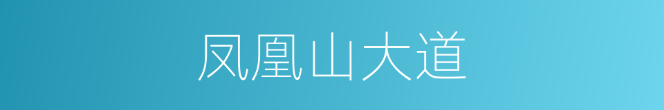 凤凰山大道的同义词