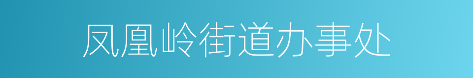 凤凰岭街道办事处的同义词