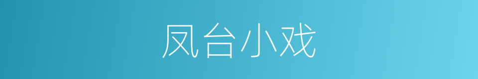 凤台小戏的同义词