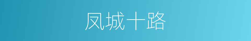 凤城十路的同义词