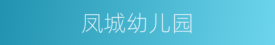 凤城幼儿园的同义词
