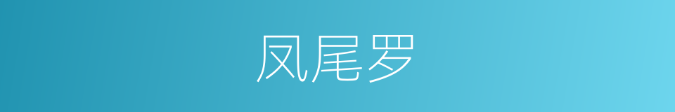 凤尾罗的意思