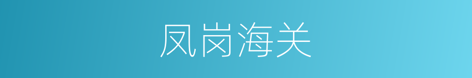 凤岗海关的同义词