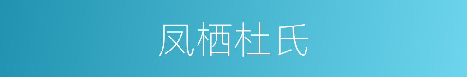 凤栖杜氏的同义词