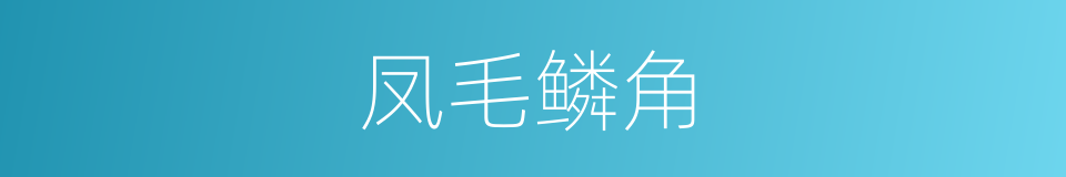 凤毛鳞角的意思