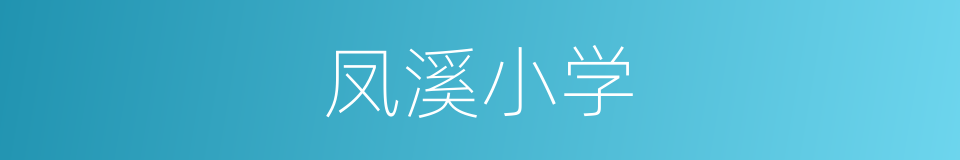 凤溪小学的同义词