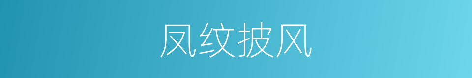 凤纹披风的同义词
