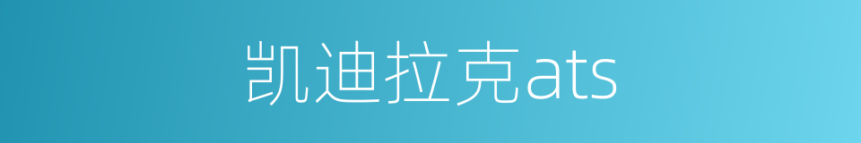 凯迪拉克ats的同义词