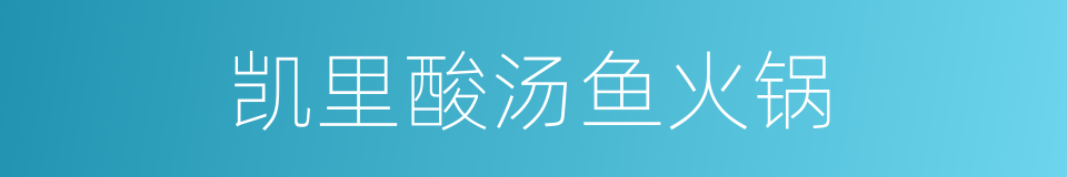 凯里酸汤鱼火锅的同义词