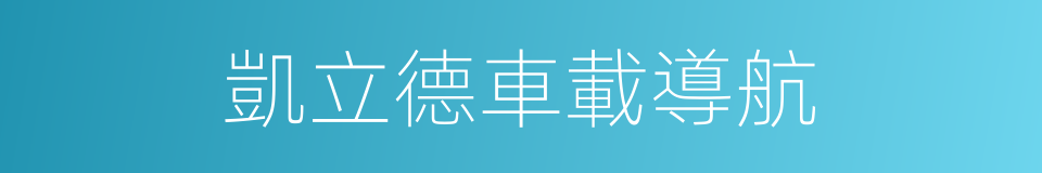 凱立德車載導航的同義詞