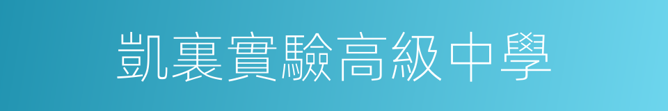 凱裏實驗高級中學的同義詞