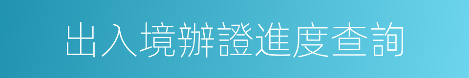 出入境辦證進度查詢的同義詞