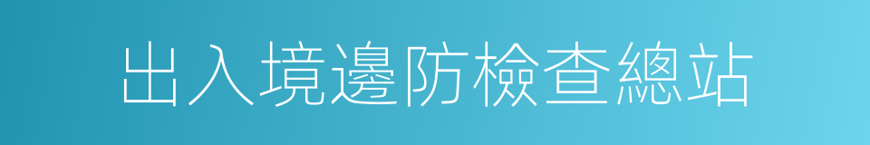 出入境邊防檢查總站的同義詞