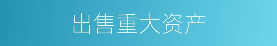 出售重大资产的同义词