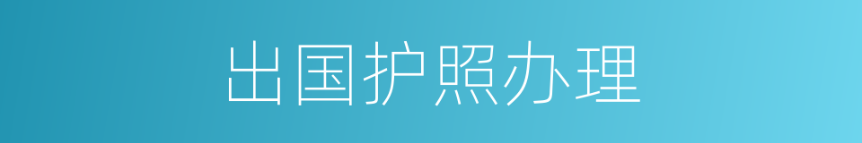 出国护照办理的同义词