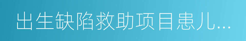 出生缺陷救助项目患儿申请表的同义词