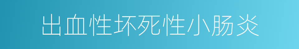 出血性坏死性小肠炎的同义词