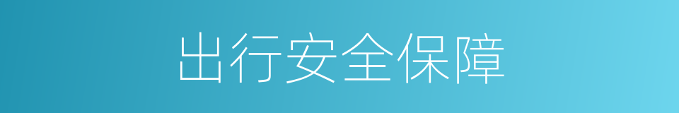 出行安全保障的同义词