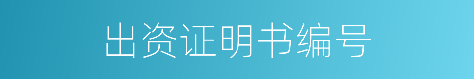 出资证明书编号的同义词