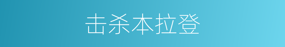 击杀本拉登的同义词