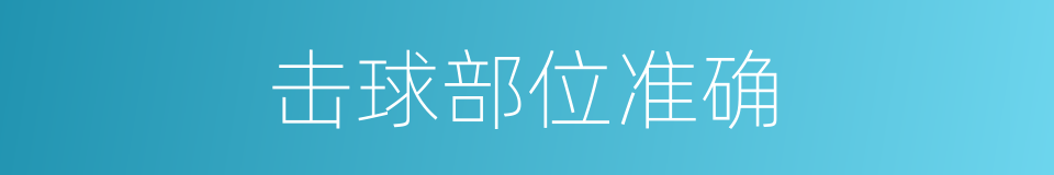 击球部位准确的同义词