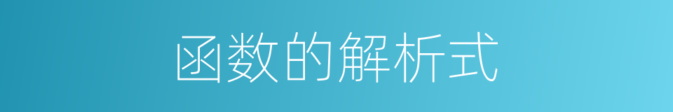 函数的解析式的同义词
