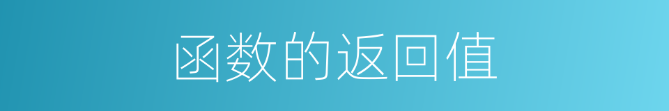 函数的返回值的同义词
