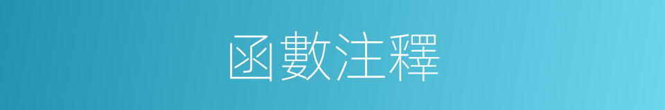 函數注釋的意思