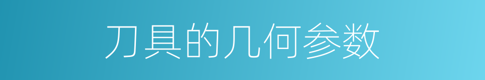 刀具的几何参数的同义词