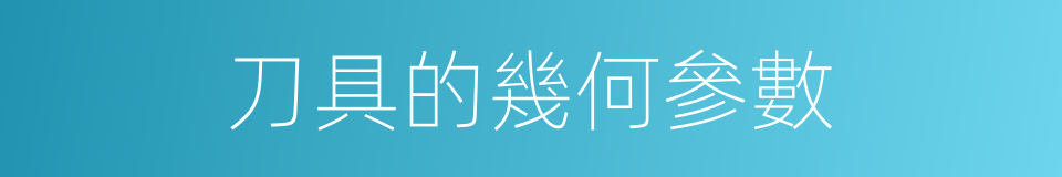 刀具的幾何參數的同義詞