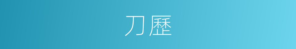 刀歷的同義詞