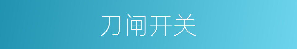 刀闸开关的同义词