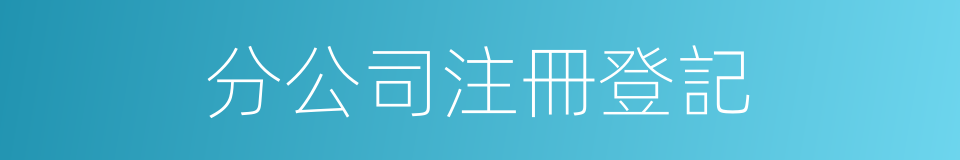 分公司注冊登記的同義詞