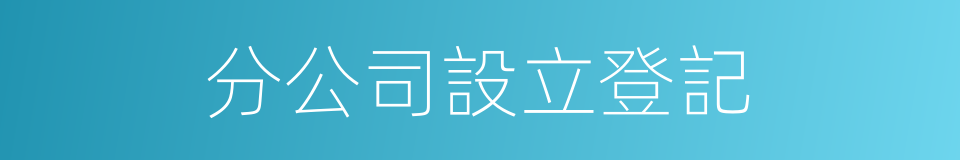 分公司設立登記的同義詞