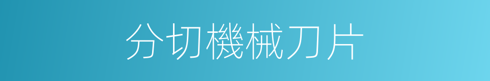 分切機械刀片的同義詞